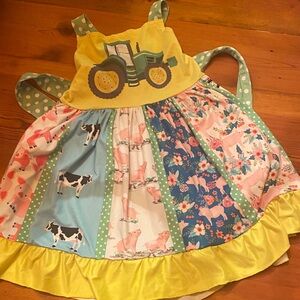 Colorful Farm-Themed Kids Dress